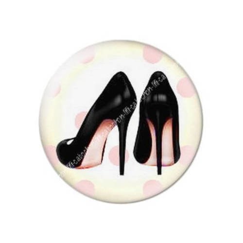 Cabochon résine a coller 25 mm mamzelle loulou 2 