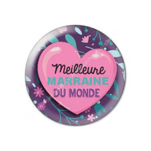 Cabochon résine a coller 25 mm marraine f29 