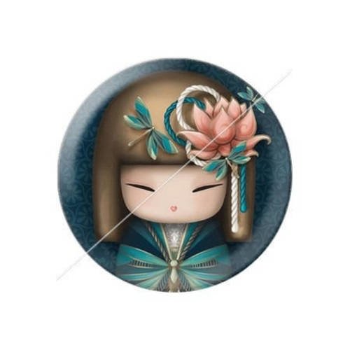 Cabochon résine a coller 25 mm kokeshi 3 
