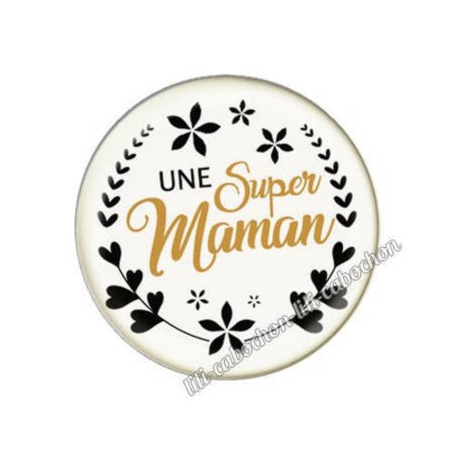 Cabochon résine a coller 25 mm maman av1