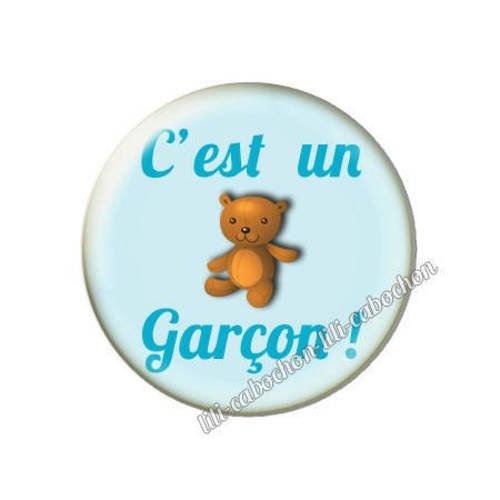 Cabochon résine a coller 25 mm annonce sexe bébé: c'est un garçon a30