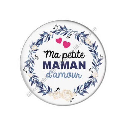 Cabochon résine a coller 25 mm ma petite maman d'amour l19 