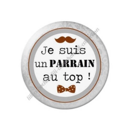 Cabochon résine a coller 25 mm parrain o18 