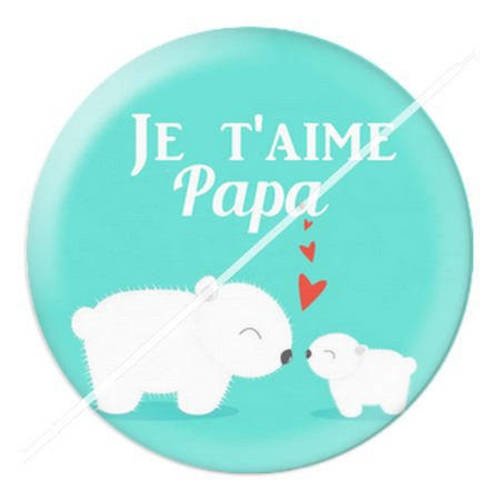 Cabochon résine a coller 25 mm papa 10 