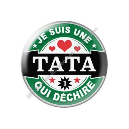 Cabochon résine a coller 25 mm tata tatie 11 