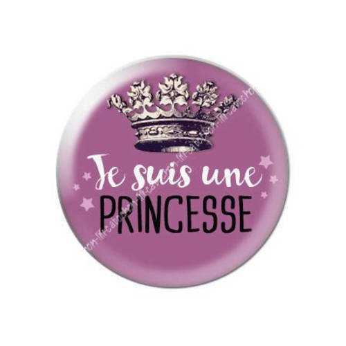 Cabochon résine a coller 25 mm je suis une princesse 2 