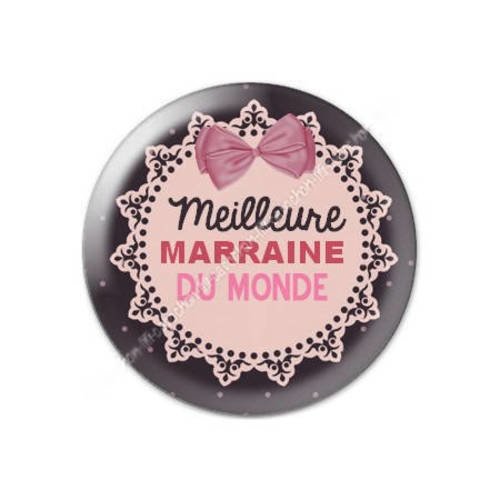 Cabochon résine a coller 25 mm marraine f28 