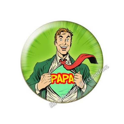 Cabochon en résine époxy 25 mm super pouvoir papa av15