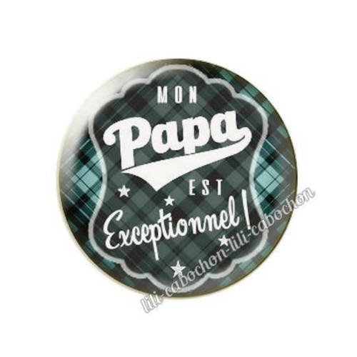 Cabochon résine a coller 25 mm papa exceptionnel 
