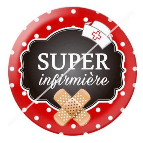 Cabochon résine a coller 25 mm pour infirmière b2 