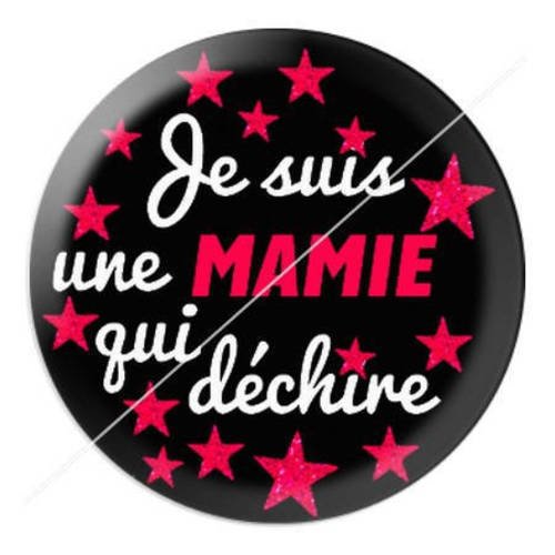 Cabochon résine a coller 25 mm mamie qui déchire 2 