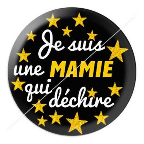 Cabochon résine a coller 25 mm mamie qui déchire 8 