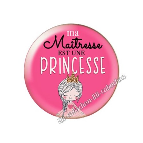 Cabochon résine a coller 25 mm maîtresse az1