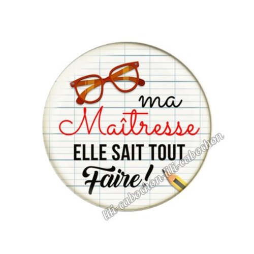 Cabochon résine a coller 25 mm maîtresse az2