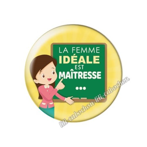 Cabochon résine a coller 25 mm maîtresse az5