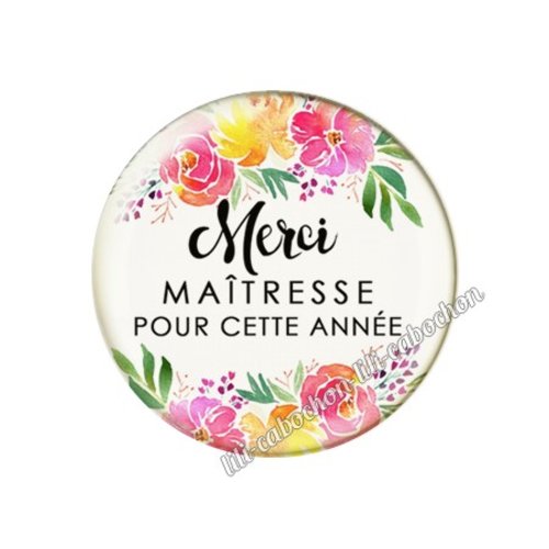 Cabochon résine a coller 25 mm maîtresse az8