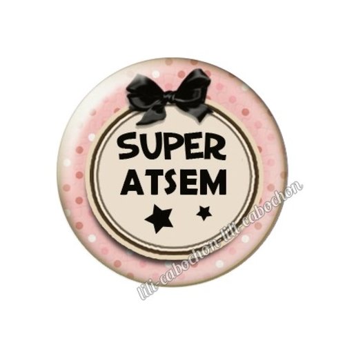 Cabochon résine a coller 25 mm atsem az26