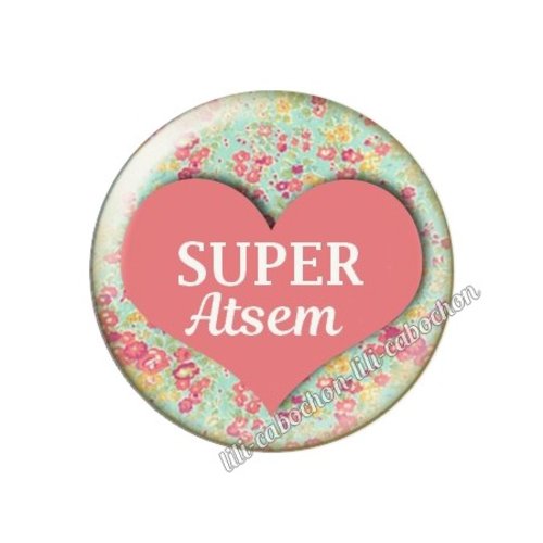 Cabochon résine a coller 25 mm atsem ah4