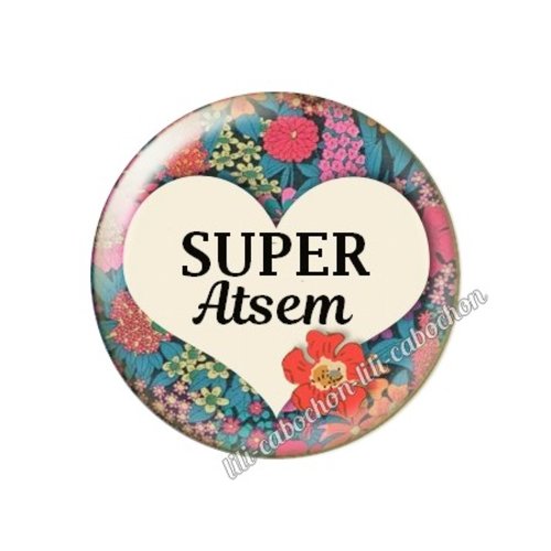 Cabochon résine a coller 25 mm atsem ah6