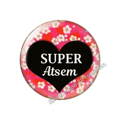 Cabochon résine a coller 25 mm atsem ah7