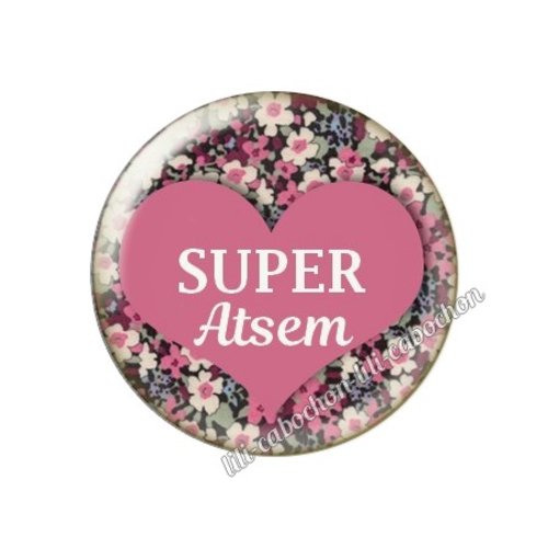 Cabochon résine a coller 25 mm atsem ah8