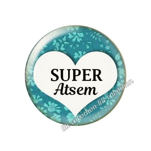 Cabochon résine a coller 25 mm atsem ah9