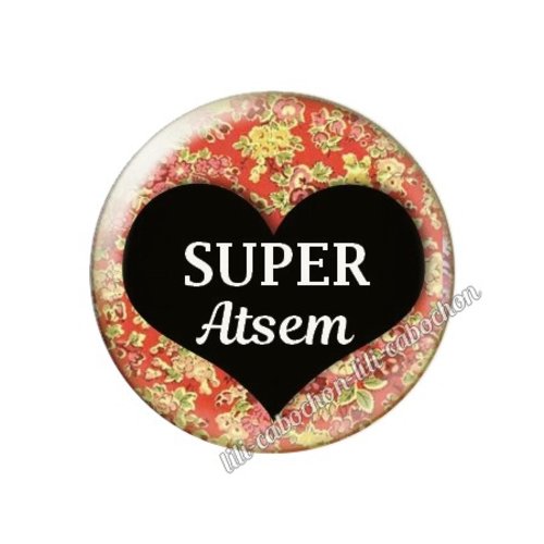 Cabochon résine a coller 25 mm atsem ah12