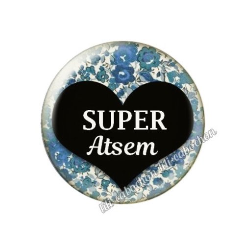 Cabochon résine a coller 25 mm atsem ah14