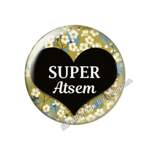 Cabochon résine a coller 25 mm atsem ah15