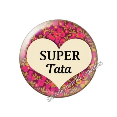 Cabochon résine a coller 25 mm tata ah32