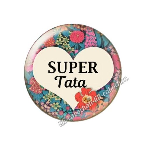 Cabochon résine a coller 25 mm tata ah36