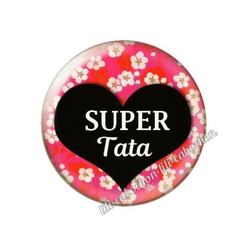 Cabochon résine a coller 25 mm tata ah38