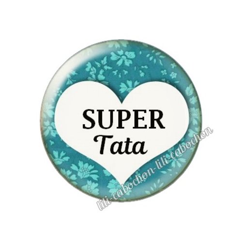 Cabochon résine a coller 25 mm tata ah39