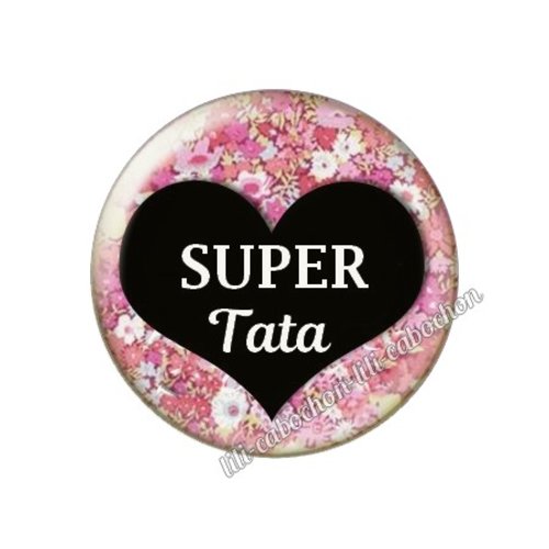 Cabochon résine a coller 25 mm tata ah40