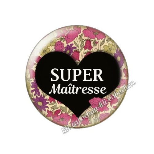 Cabochon résine a coller 25 mm maîtresse ah61