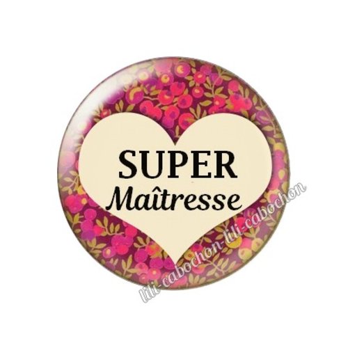 Cabochon résine a coller 25 mm maîtresse ah62