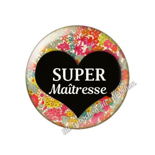 Cabochon résine a coller 25 mm maîtresse ah63