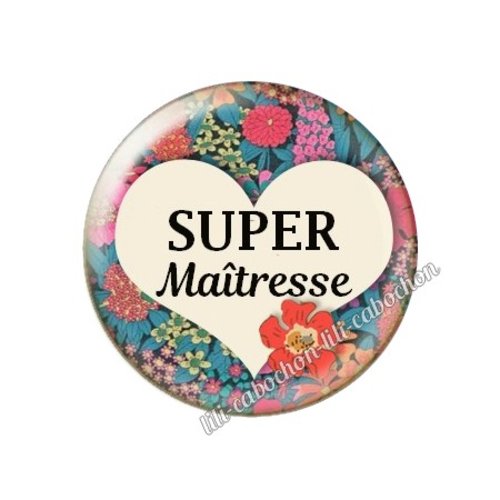 Cabochon résine a coller 25 mm maîtresse ah66