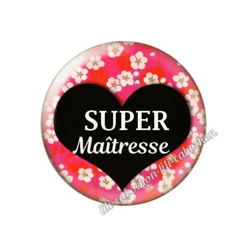 Cabochon résine a coller 25 mm maîtresse ah68