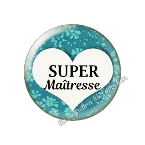 Cabochon résine a coller 25 mm maîtresse ah69