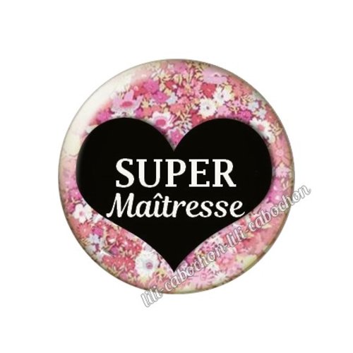 Cabochon résine a coller 25 mm maîtresse ah70