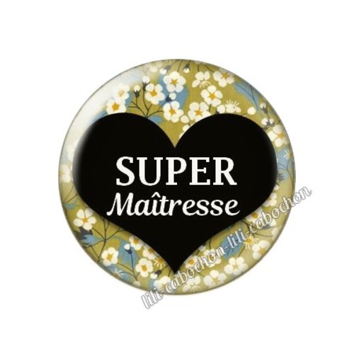 Cabochon résine a coller 25 mm maîtresse ah74