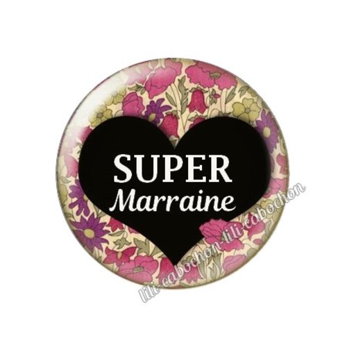 Cabochon résine a coller 25 mm marraine ah75