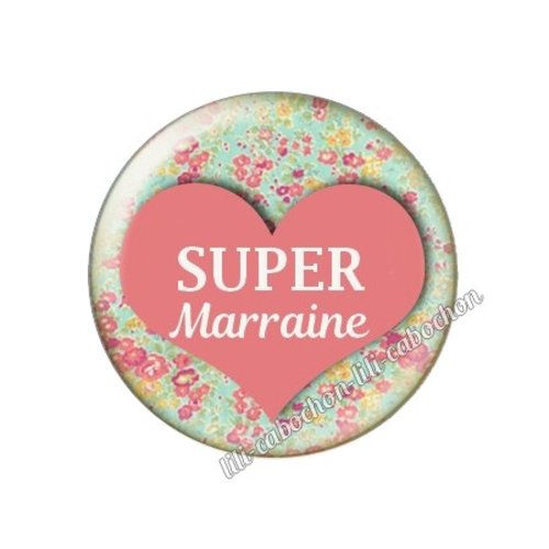 Cabochon résine a coller 25 mm marraine ah78