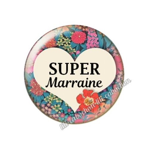 Cabochon résine a coller 25 mm marraine ah80