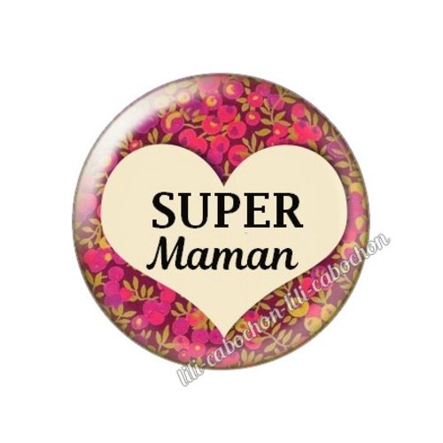 Cabochon résine a coller 25 mm maman ah92