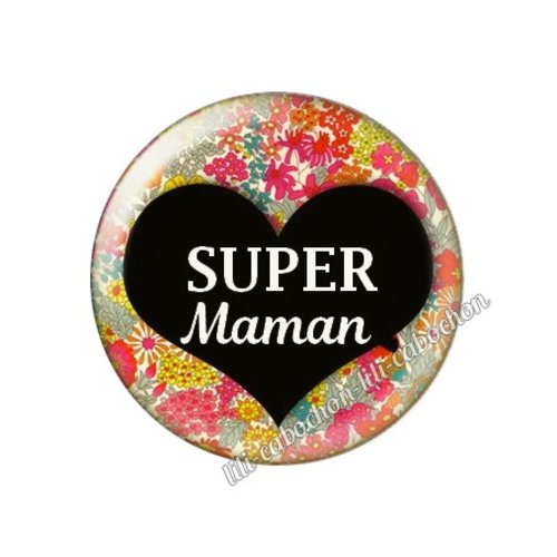 Cabochon résine a coller 25 mm maman ah93