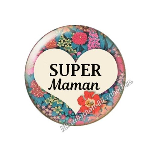 Cabochon résine a coller 25 mm maman ah96