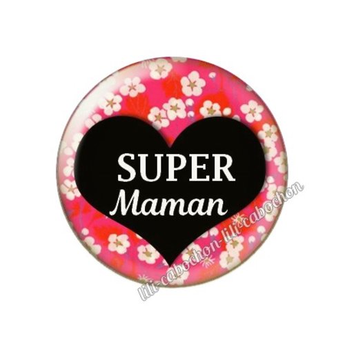 Cabochon résine a coller 25 mm maman ah98