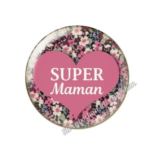 Cabochon résine a coller 25 mm maman ah97